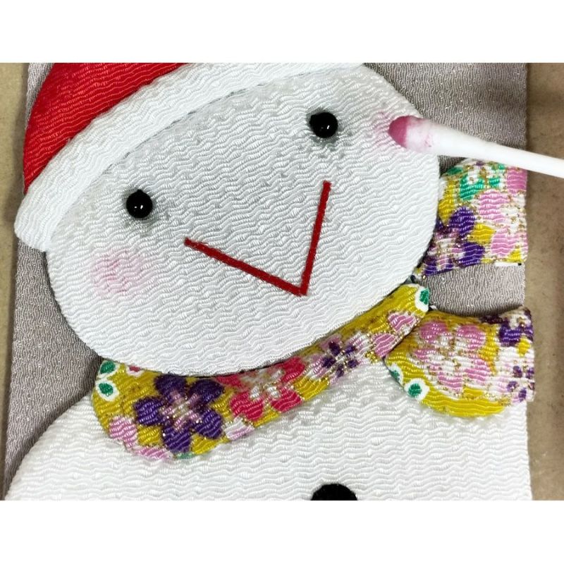 花もめん　季節のタペストリーキット 12点セット ちりめん手芸キット 風物短冊 12月 スノーマンとポインセチア