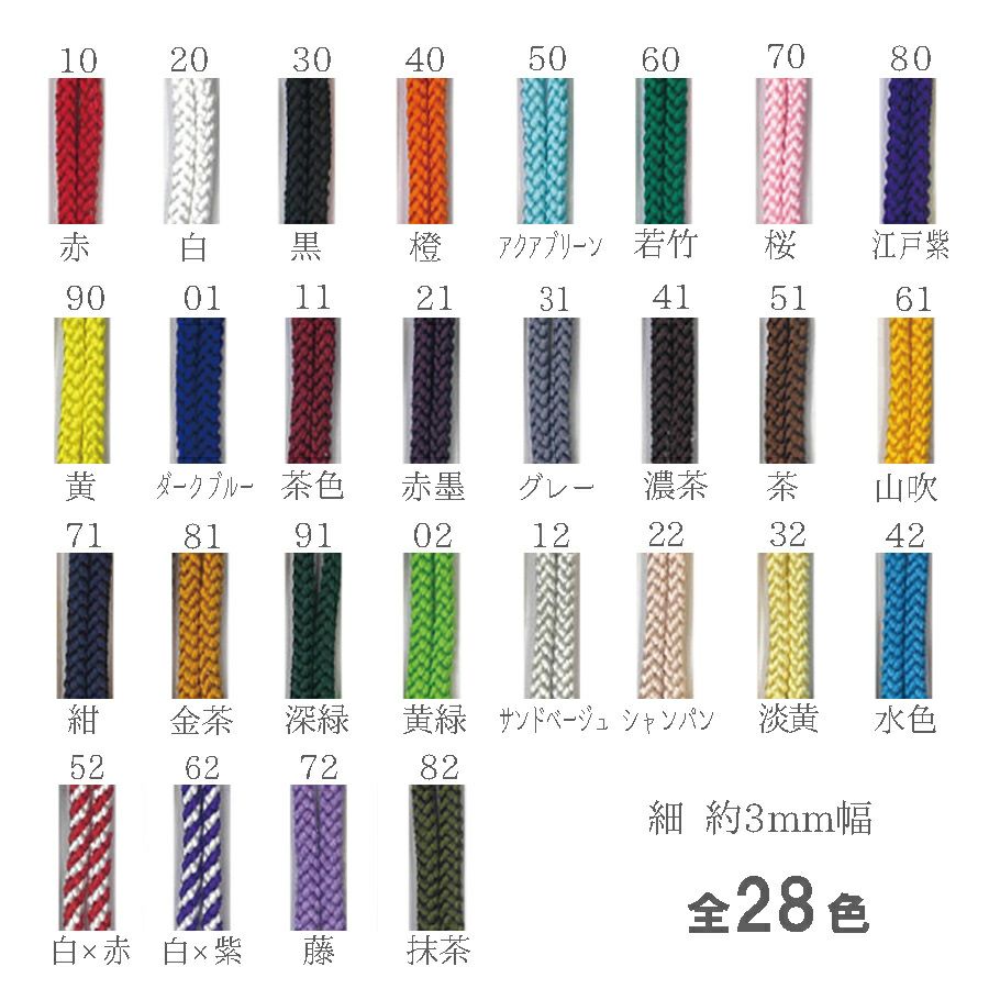 江戸打ちひも 5mパック・細・3ミリ