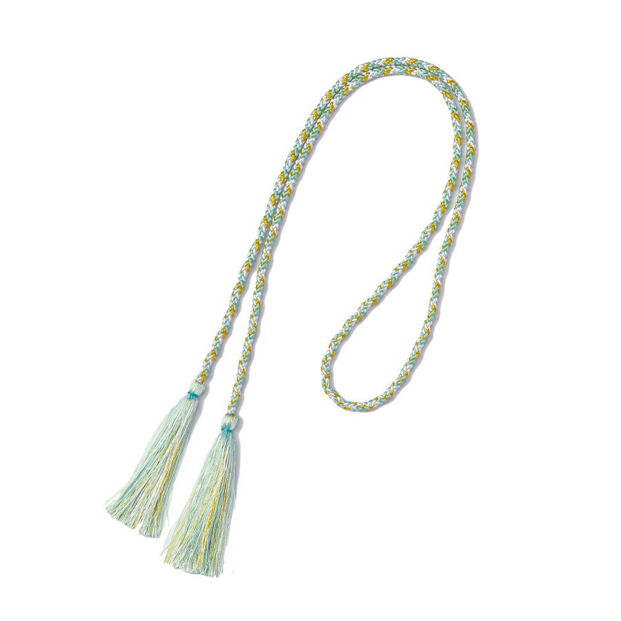 両房 6cm・ひも68cm (パステルグリーン×ゴールド)