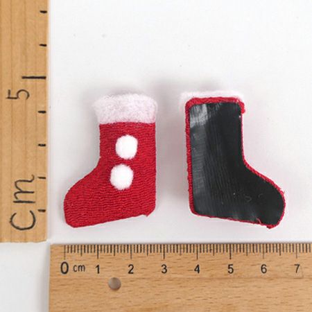 ちりめんパーツ（完成品）クリスマスブーツ(お買得品)