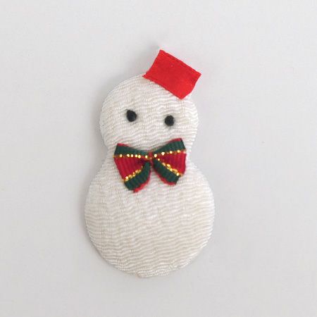 ちりめんパーツ（完成品）雪だるま(お買得品)