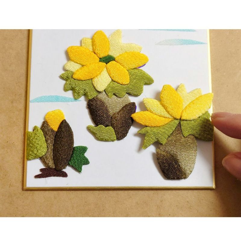 押し絵色紙細工キット なごみの花八景 福寿草