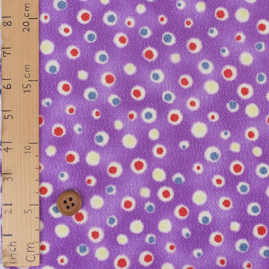 ちりめん生地 ドットのイルミネーション(紫)