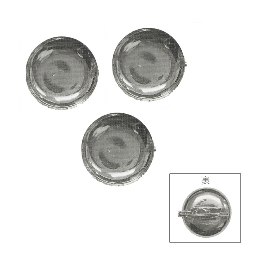 ブローチ台 25mm シルバー・3個入