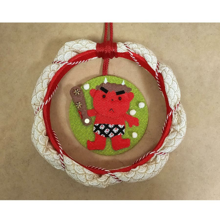 ちりめん手芸キット ぷくぷくリース No.1 厄除け鬼