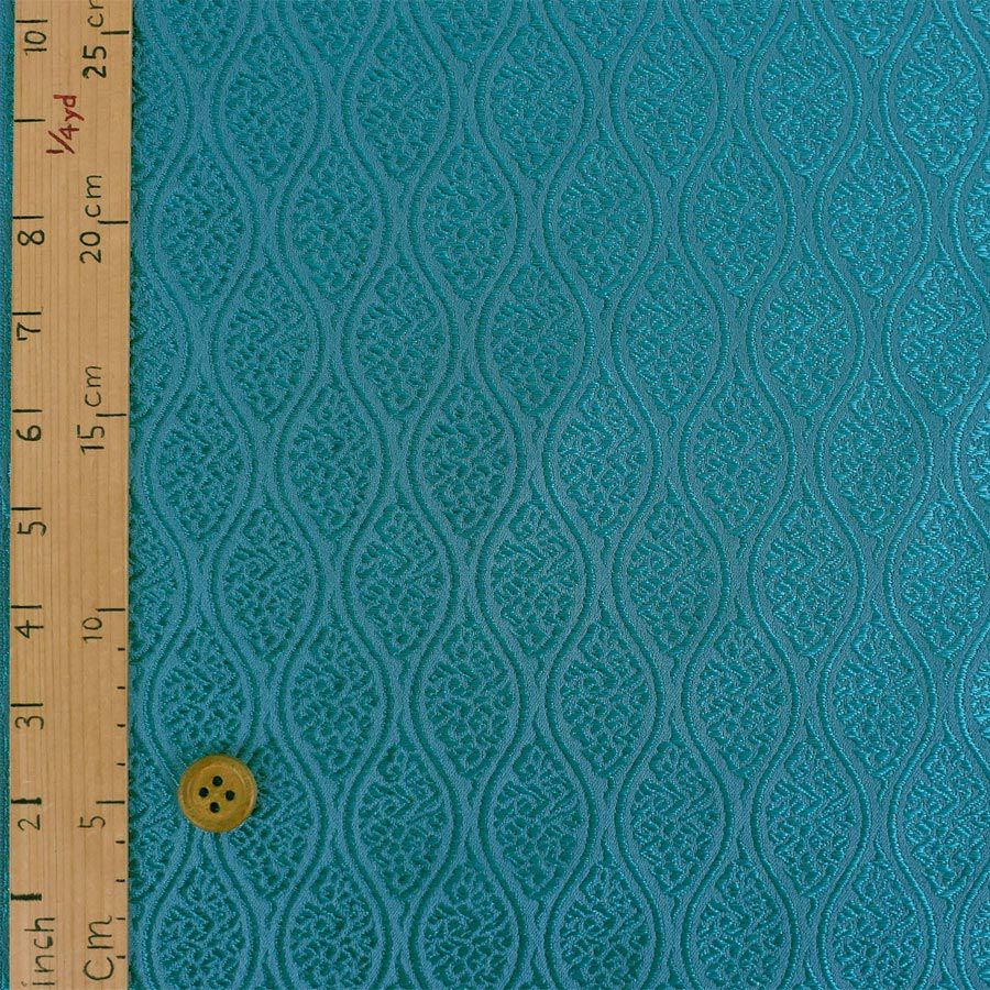 金襴生地(金らん) 雲立涌文(青緑) 10cm単位 切り売り
