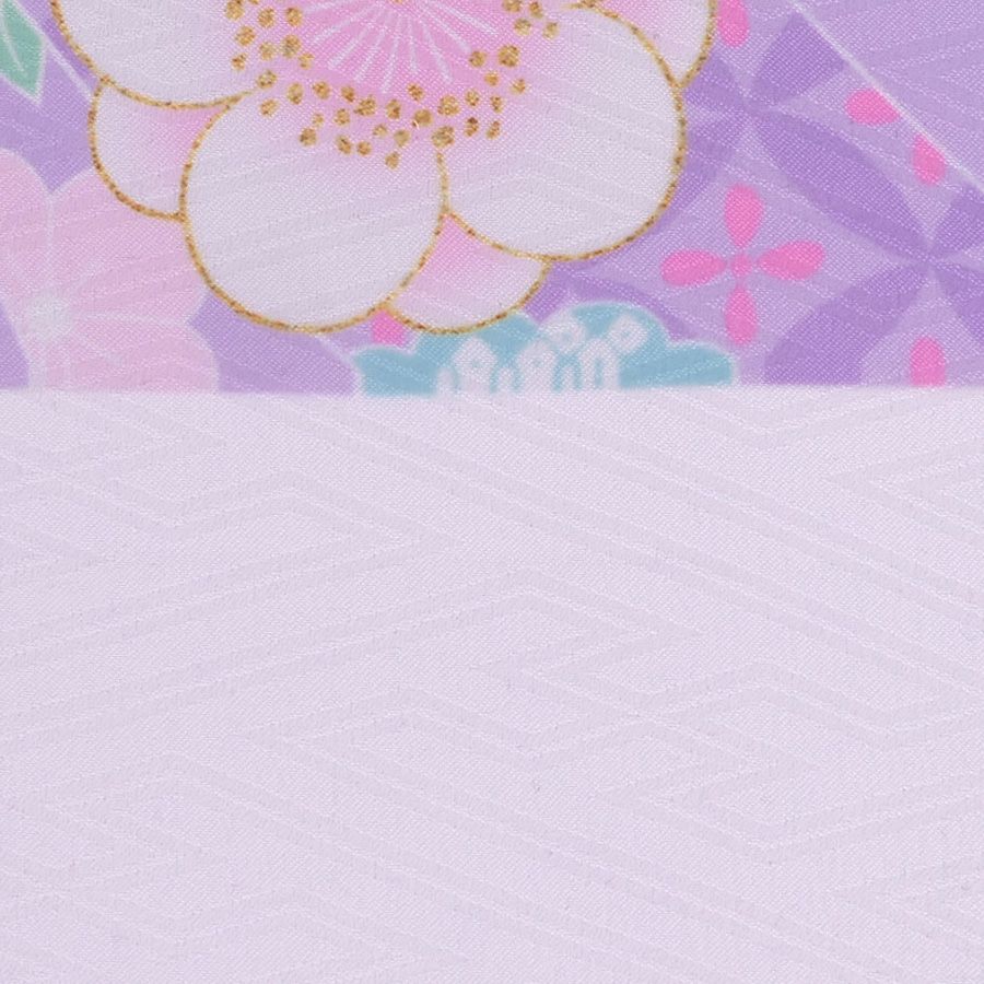 着物用洗える生地 のしめに花と丸紋散らし(パステル系) 1反売り(約12m)