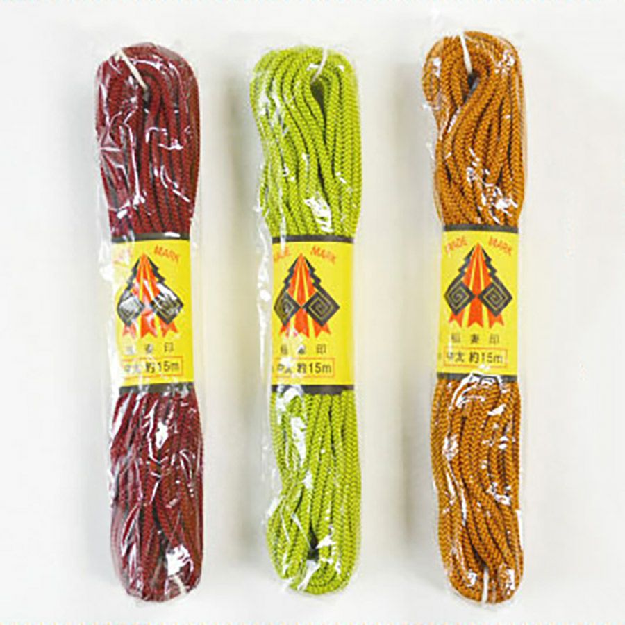 江戸打ちひも・堅牢染め(中太/4ミリ) 15ｍかせ 江戸打紐けんろう染め 色落ちしにくい レーヨン打ち紐 組紐