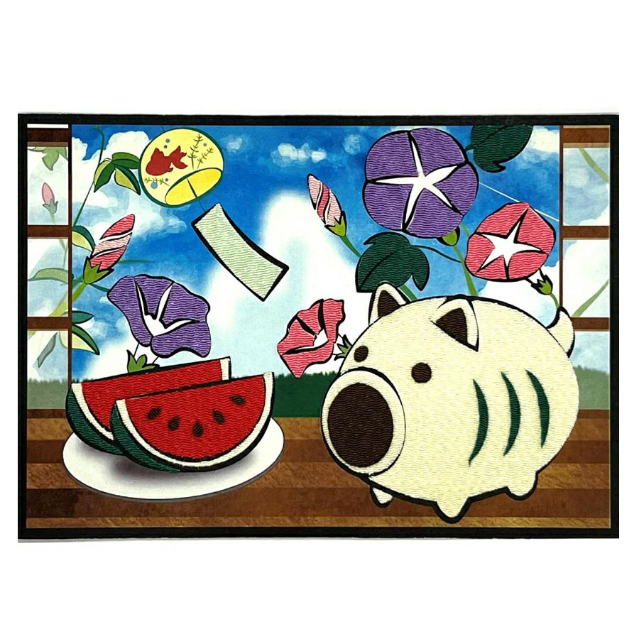 季節のかんたん貼り絵キット 日本の夏 |生地 和柄/和布/ちりめん手芸