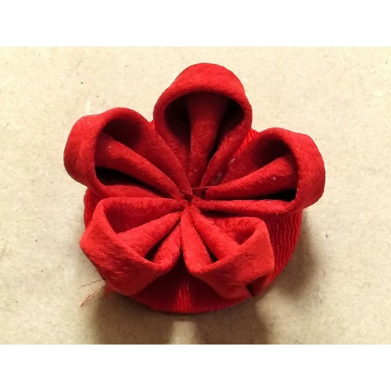 髪飾り手作りキット 正絹京友禅 花と下り藤のりぼん(赤系) |生地 髪飾り手作りキット 正絹京友禅 花と下り藤のりぼん(赤系) |生地
