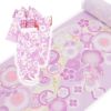 着物用洗える生地 梅花に手まりと糸巻き(薄紫) 1反売り(約12m)