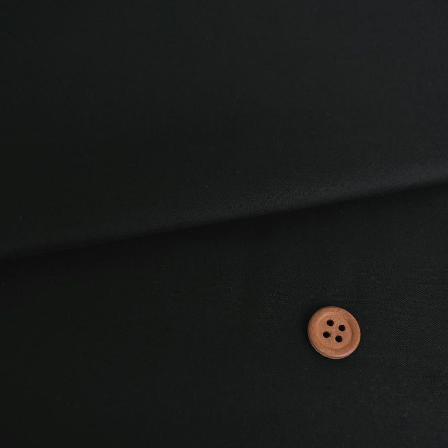 コットン生地 エイティスクエア無地 (黒) シルケット加工 10cm単位 切り売り