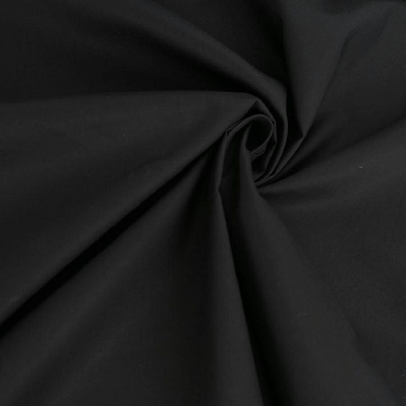コットン生地 エイティスクエア無地 (黒) シルケット加工 10cm単位 切り売り
