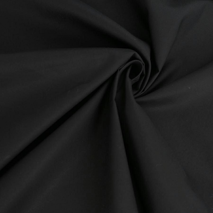 コットン生地 エイティスクエア無地 (黒) シルケット加工 10cm単位 切り売り