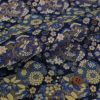 金襴生地(金らん) 四季の花丸重ね(紺) 10cm単位 切り売り