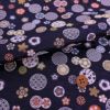 金襴生地(金らん) 流水に丸紋と桜(紺) 10cm単位 切り売り