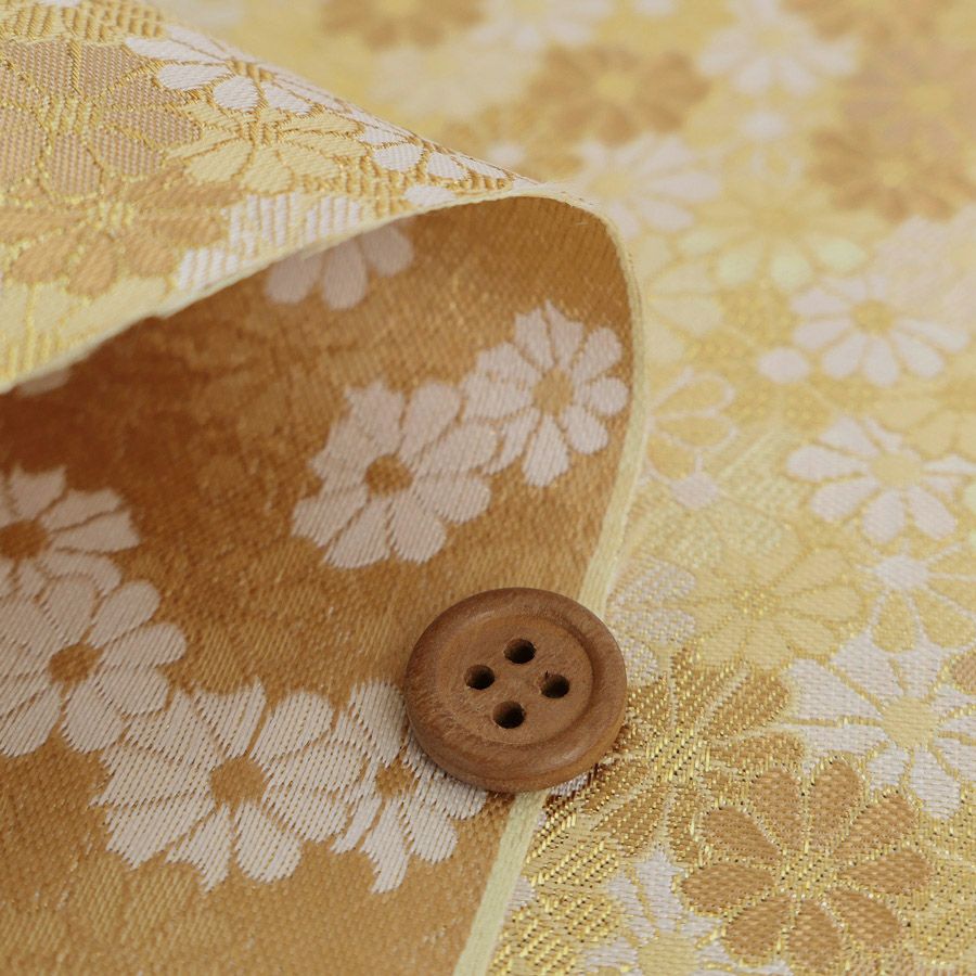 金襴生地(金らん) 小菊のじゅうたん(ゴールドベージュ) 10cm単位 切り売り