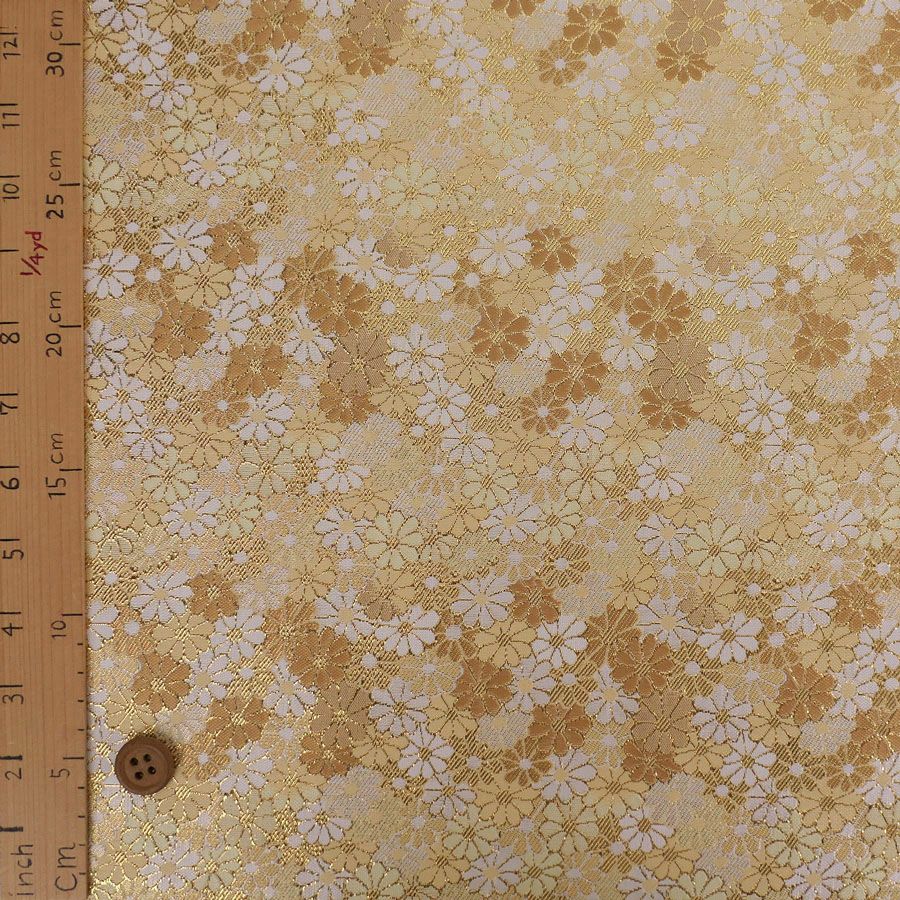 金襴生地(金らん) 小菊のじゅうたん(ゴールドベージュ) 10cm単位 切り売り