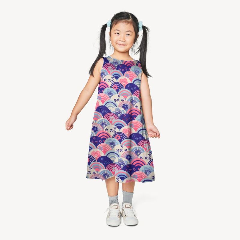  ポリちりめん生地 花波(青紫) 10cm単位 切り売り