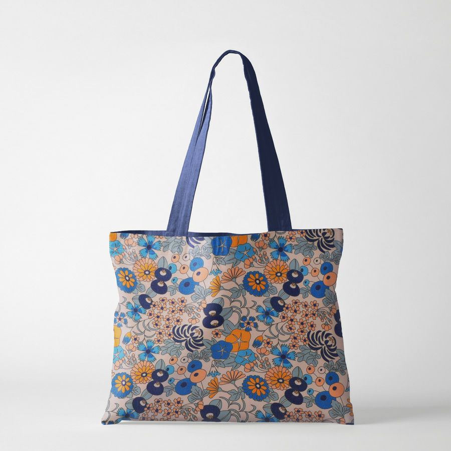 ポリちりめん生地 四季の花あつめ(夏涼/なつすず) 10cm単位 切り売り