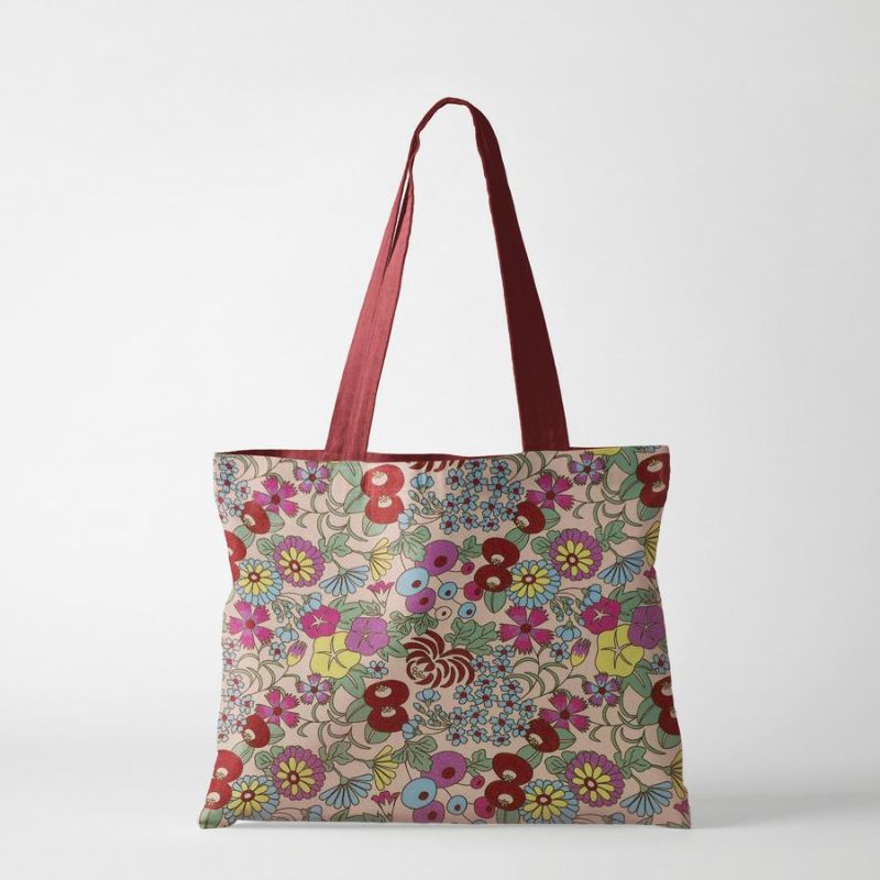 ポリちりめん生地 四季の花あつめ(春彩/はるいろ) 10cm単位 切り売り