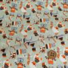 ちりめん生地 おもちゃのパレード(うす青磁) 10cm単位 切り売り