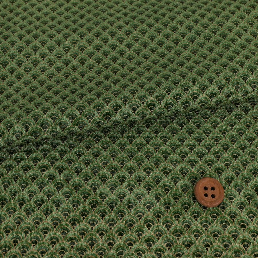 ちりめん生地 グラデーション青海波(緑) 10cm単位 切り売り