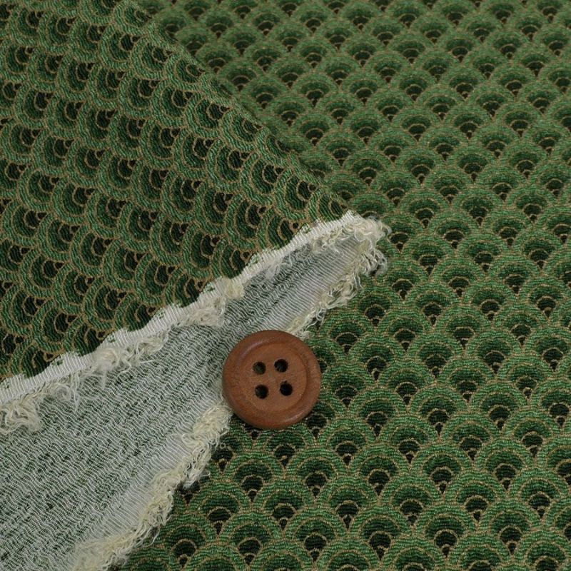 ちりめん生地 グラデーション青海波(緑) 10cm単位 切り売り