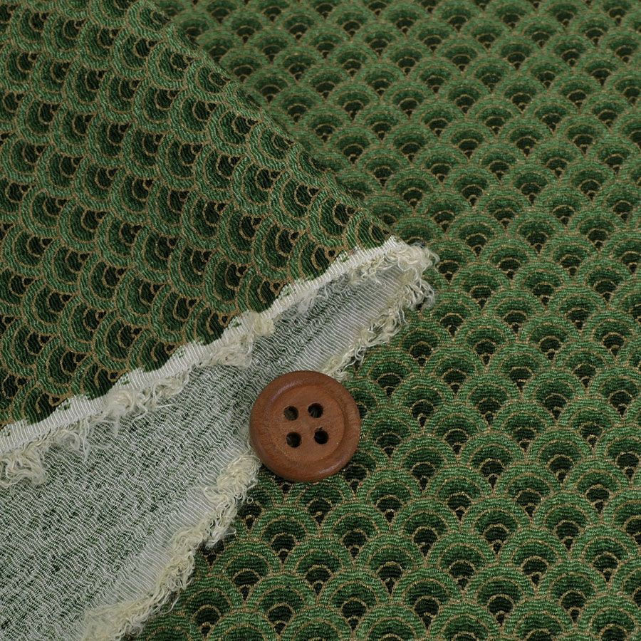 ちりめん生地 グラデーション青海波(緑) 10cm単位 切り売り