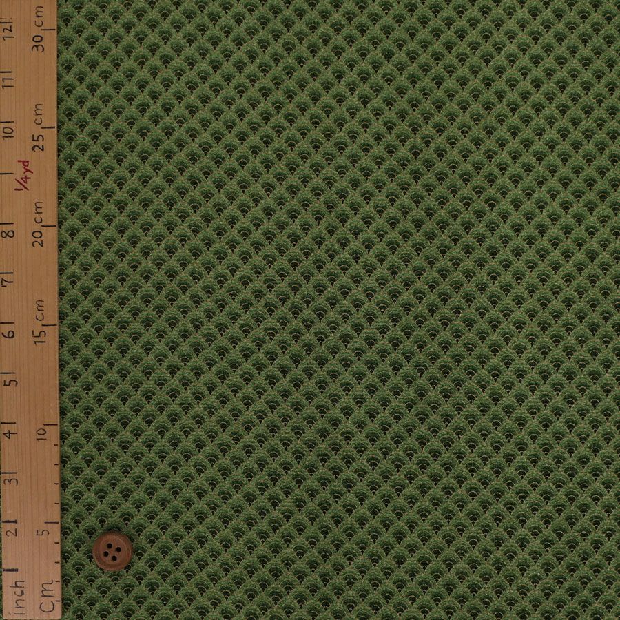 ちりめん生地 グラデーション青海波(緑) 10cm単位 切り売り