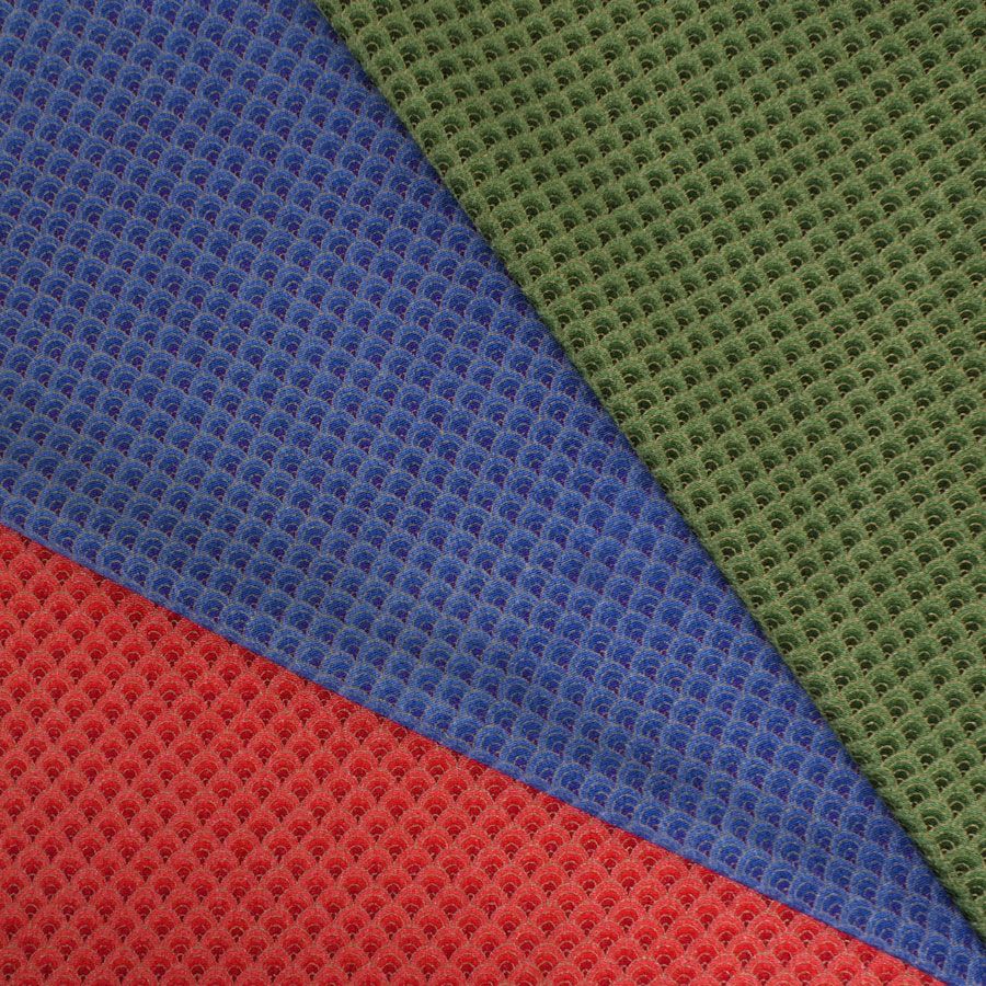 ちりめん生地 グラデーション青海波(青) 10cm単位 切り売り