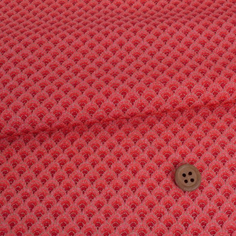 ちりめん生地 グラデーション青海波(朱赤) 10cm単位 切り売り