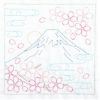 刺し子キット 花ふきん 富士と桜(白) オリムパス製絲刺子布巾 桜モチーフ 英訳付 海外のギフトにも