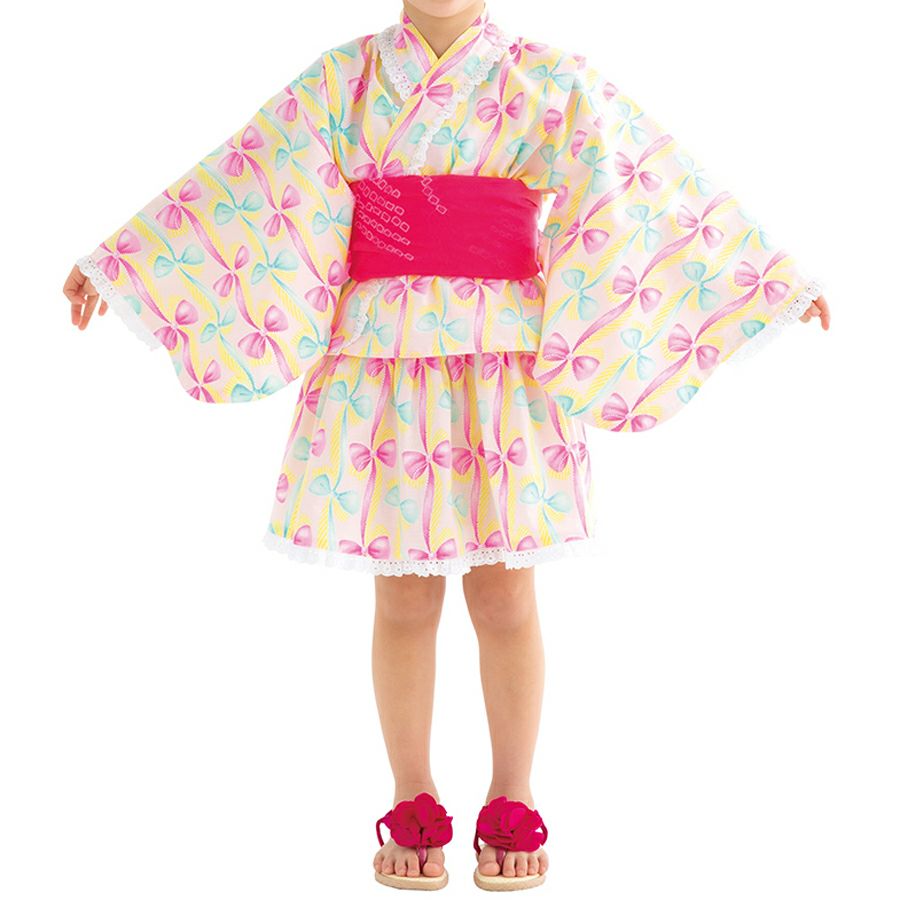 実物大型紙・ゆかたドレス（セパレートタイプ）こども女子用 簡単に作れて着せやすい！夏まつりに女の子用浴衣ドレスパターン