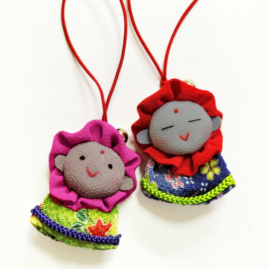 ちりめん手芸キット ほほえみ地蔵のチャーム・2個セット |生地 和柄