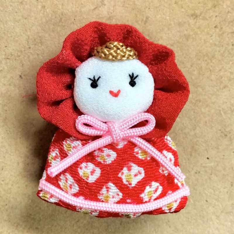 ちりめん手芸キット なかよしドールのチャーム・2個セット ちょっと懐かしい和のドールを手作り♪レトロな可愛さの縮緬細工