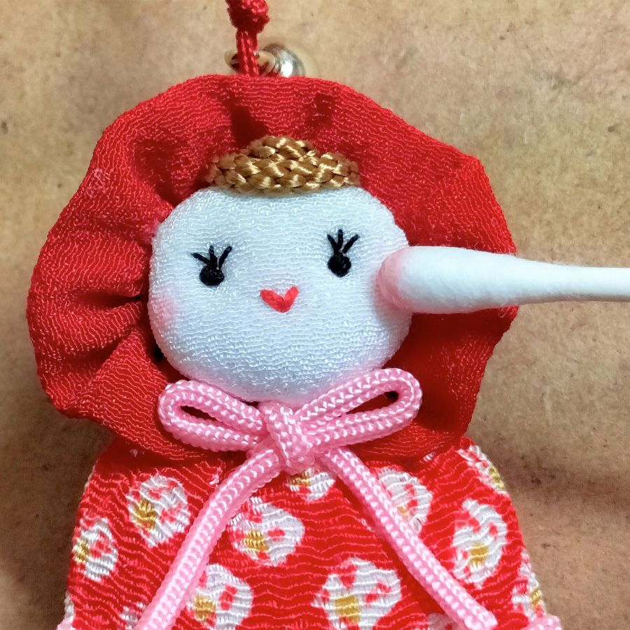 ちりめん手芸キット なかよしドールのチャーム・2個セット ちょっと懐かしい和のドールを手作り♪レトロな可愛さの縮緬細工