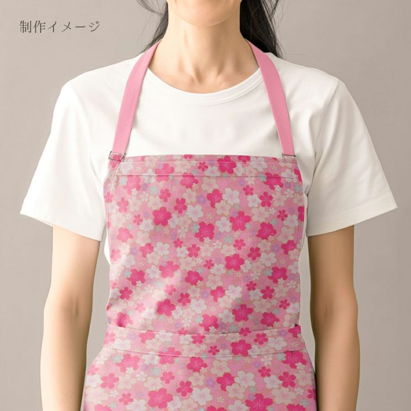 和柄コットン生地 金の縁取り桜もよう(ピンク) 10cm単位 切り売り コットンドビー 浴衣甚平生地 HOKKOH 桜模様 さくら柄 ピンク