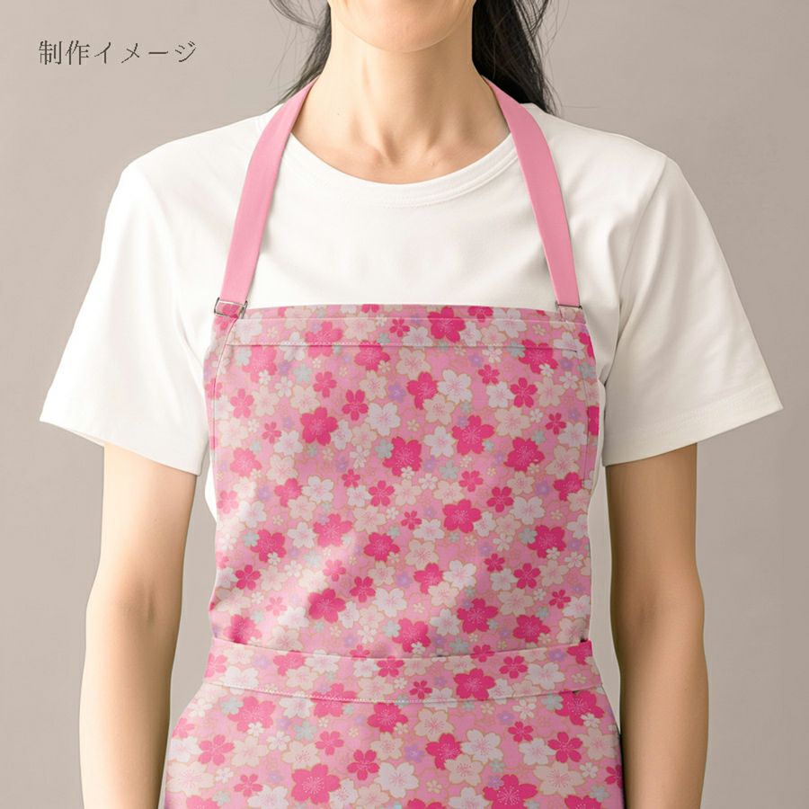 和柄コットン生地 金の縁取り桜もよう(ピンク) 10cm単位 切り売り コットンドビー 浴衣甚平生地 HOKKOH 桜模様 さくら柄 ピンク