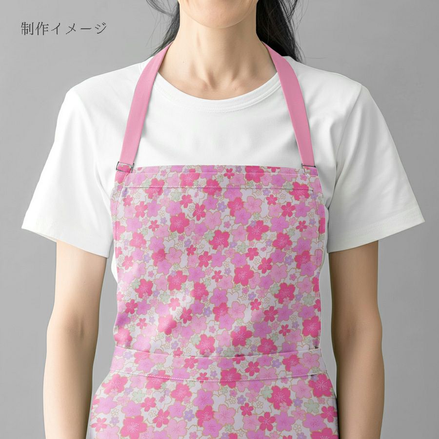 和柄コットン生地 金の縁取り桜もよう(白) 10cm単位 切り売り コットンドビー 浴衣甚平生地 HOKKOH 桜模様 さくら柄 白地