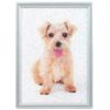 メタリックヤーンの貼り絵アート 手作りキット イヌ 犬の貼り絵キット 簡単メタリックアート テリア プレゼントにも