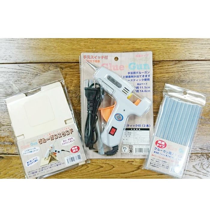 グルーガン3点セット (高温タイプグルーガン＋スティック＋スタンド) 届いてすぐ始められる便利な手芸ツール！高温対応のグルーガン