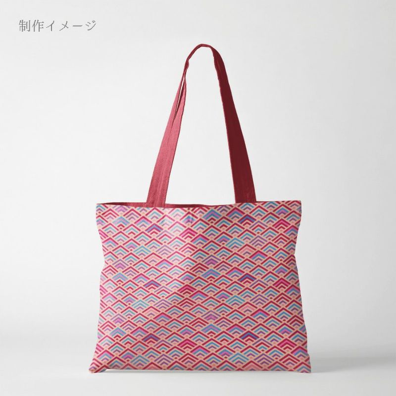 ポリちりめん生地 ジオメトリック青海波(紅霞) 10cm単位 切り売り 洗えるちりめん よさこい衣装生地 水洗い可 ポリエステル縮緬