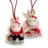 ちりめん手芸キット おめかしうさぎのチャーム・2個セット ハンドメイドキット 和風チャーム手作り ウサギの根付 ミニ飾り