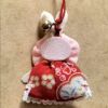 ちりめん手芸キット おめかしうさぎのチャーム・2個セット ハンドメイドキット 和風チャーム手作り ウサギの根付 ミニ飾り