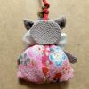 ちりめん手芸キット 仔猫のチャーム・2個セット 和風雑貨好きにちりめんで作る子猫の飾り ハンドメイドキット