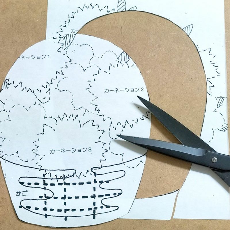 押絵キット カーネーションの花籠 母の日プレゼントハンドメイド ちりめん押し絵 花の和風アート