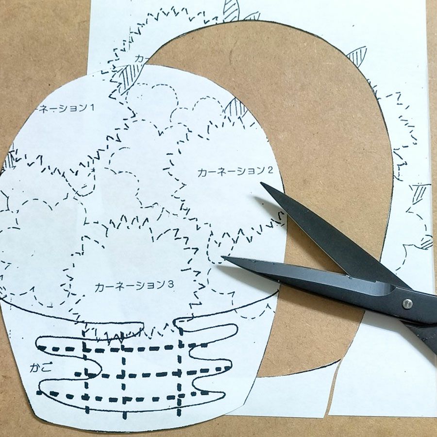 押絵キット カーネーションの花籠 母の日プレゼントハンドメイド ちりめん押し絵 花の和風アート