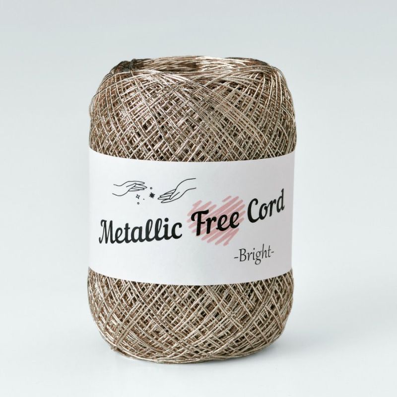 メタリックフリーラメコード(ピンクゴールド) 約40g(約160m) 韓国で大人気 上品なラメ感と軽やかな風合いが魅力で編みやすい