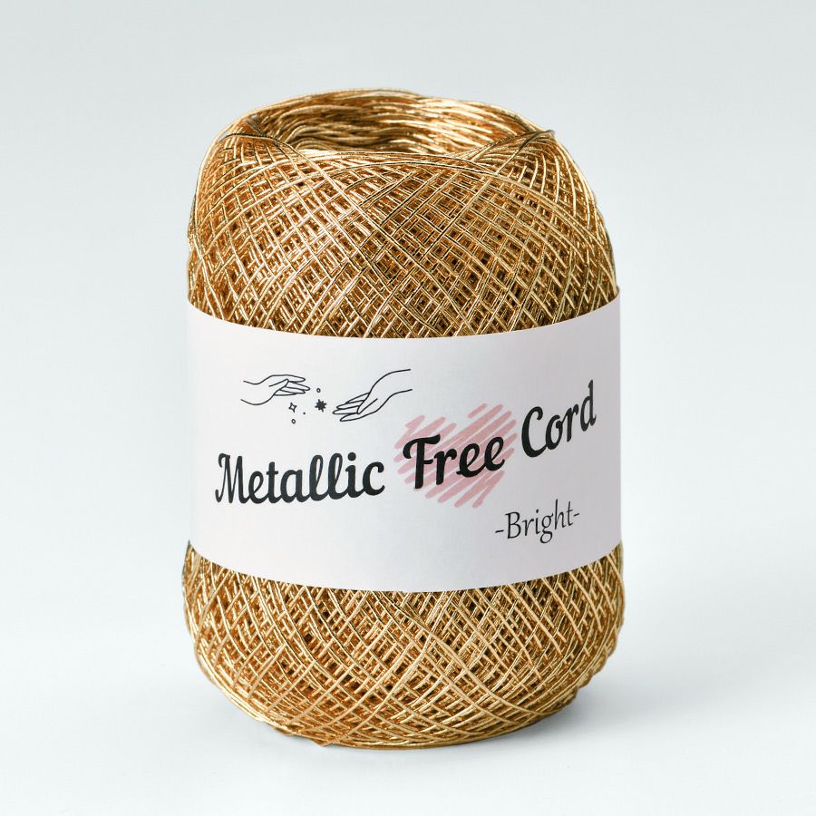 メタリックフリーラメコード(ゴールド) 約40g(約160m) 韓国で大人気 上品なラメ感と軽やかな風合いが魅力で編みやすい